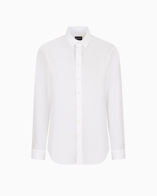 Camicia Regular Fit di Giorgio Armani in White da Uomo