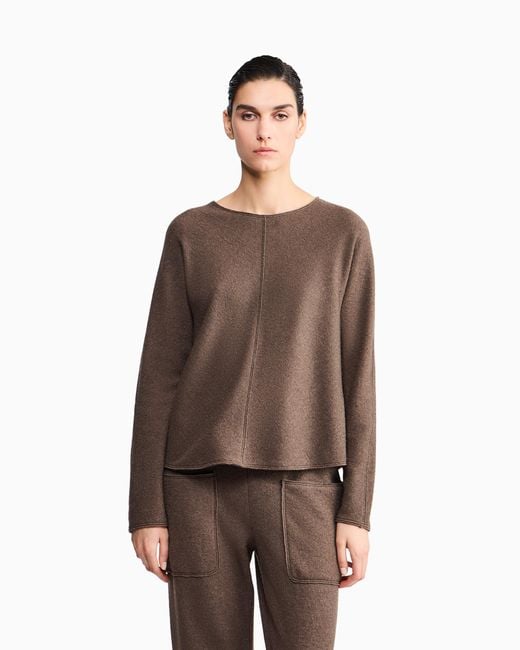 Giorgio Armani Brown Round-Neck Sweater New Normal