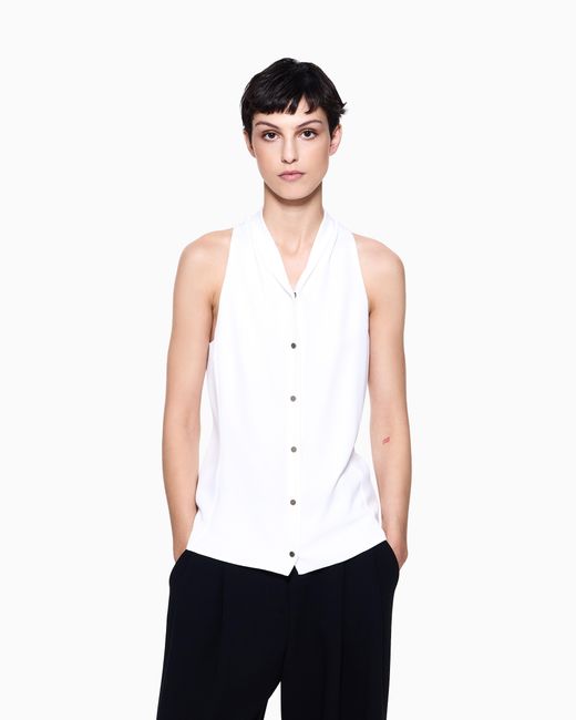 Giorgio Armani White Sleeveless Top