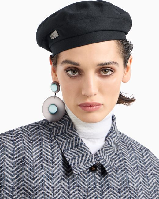 Giorgio Armani Black Mohair And Silk Beret