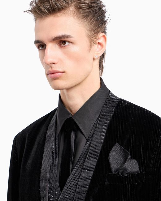 Giorgio Armani Black Giorgio's Regular-Fit Silk Twill Shirt for men