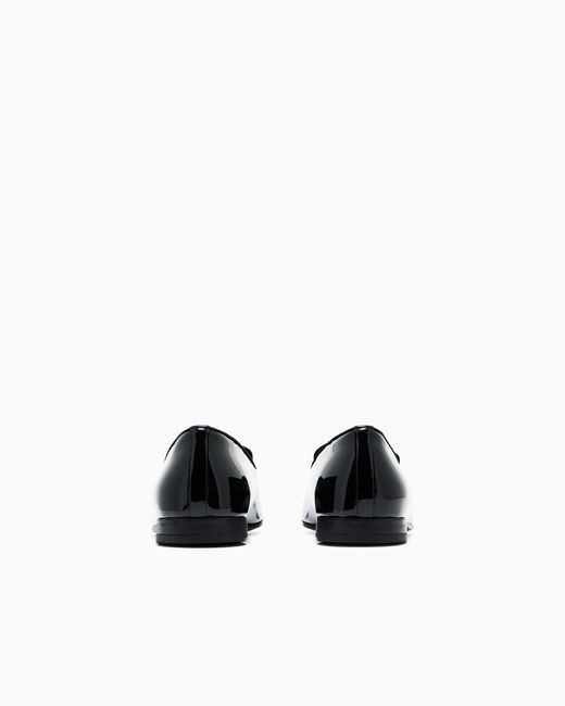 Giorgio Armani White Patent Leather Loafers for men