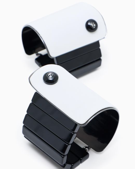 Giorgio Armani White Cuff-Effect Elasticated Bracelets