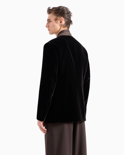 Giorgio Armani Black Giorgio's Velvet Single-Breasted Tuxedo Jacket for men