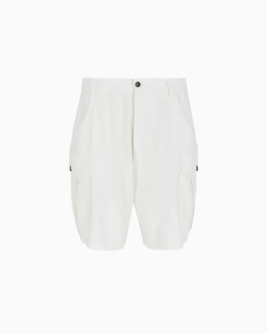 Bermuda En Lin Giorgio Armani pour homme en coloris White