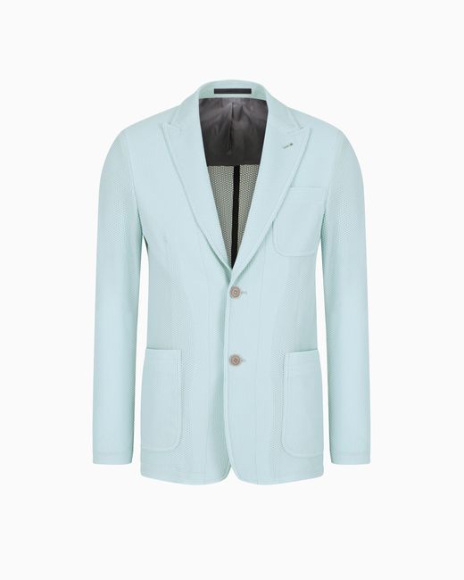 Giorgio Armani Blue Single-Breasted Jacket for men