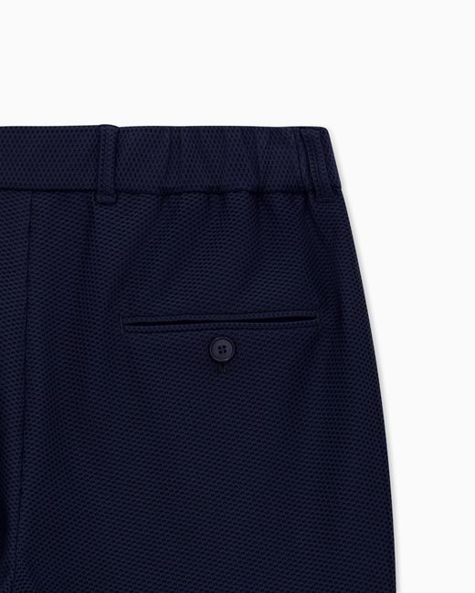 Giorgio Armani Blue Flat Front Trousers for men
