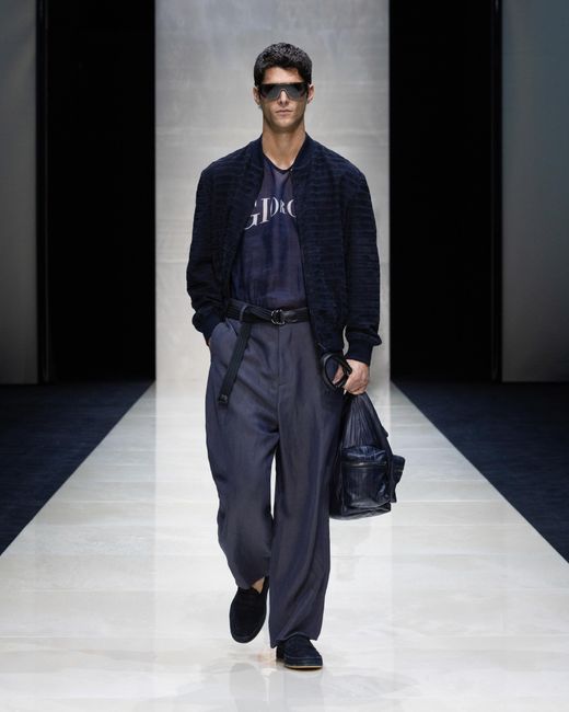 Blouson di Giorgio Armani in Blue da Uomo