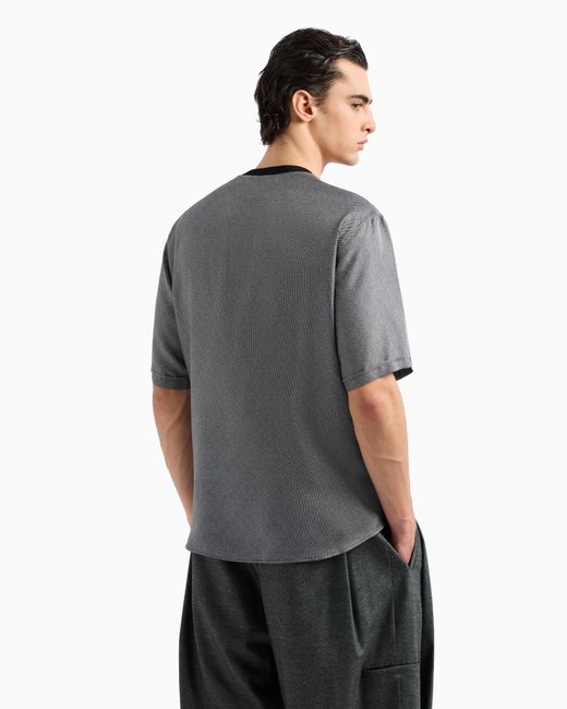 Giorgio Armani Gray Silk Twill T-Shirt Shirt for men