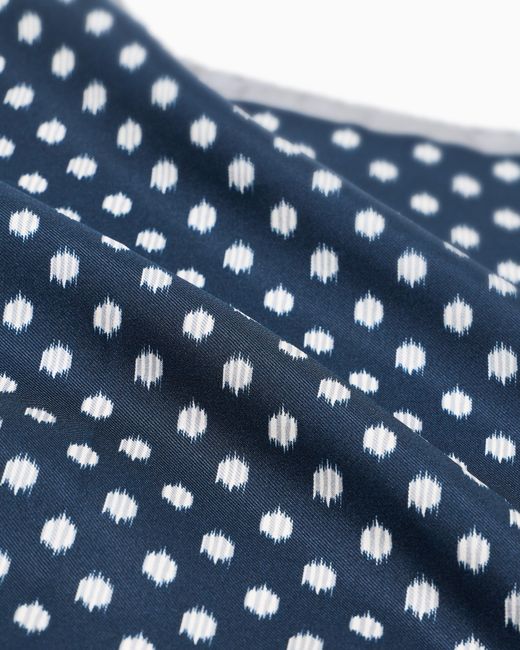 Giorgio Armani Blue Printed Silk Pocket Square for men