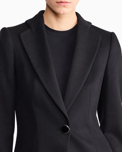 Giorgio Armani Black Pure Cashmere Single-Breasted Coat
