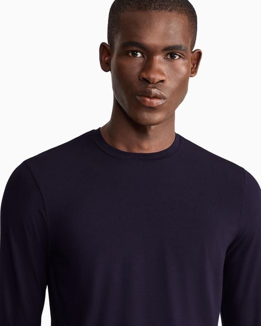 Giorgio Armani Blue Long Sleeve Jumper for men