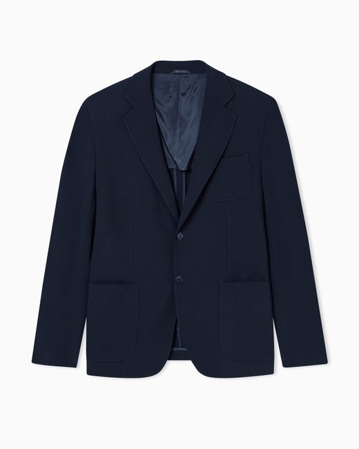 Giorgio Armani Blue Upton Line Single-Breasted Jacket for men