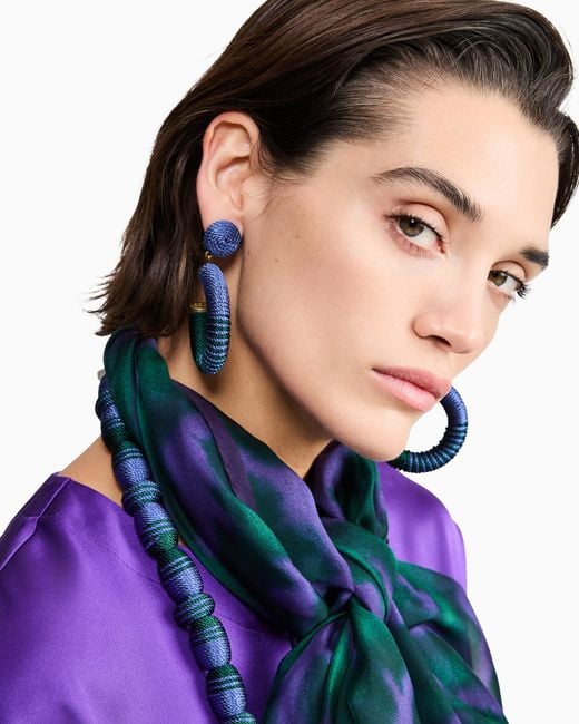 Giorgio Armani Blue Hoop Earrings