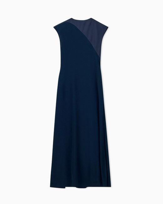 Giorgio Armani Blue Dress With Draped Side