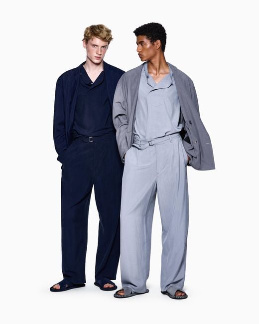 Giorgio Armani Blue Double-Breasted Jacket for men