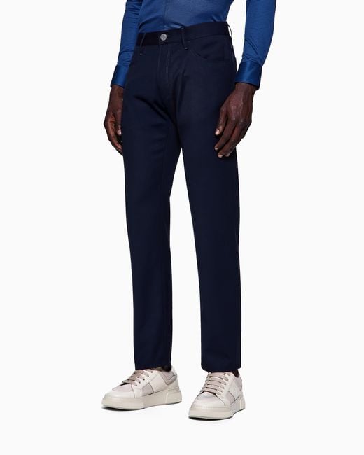 Giorgio Armani Blue Five-Pocket Trousers for men