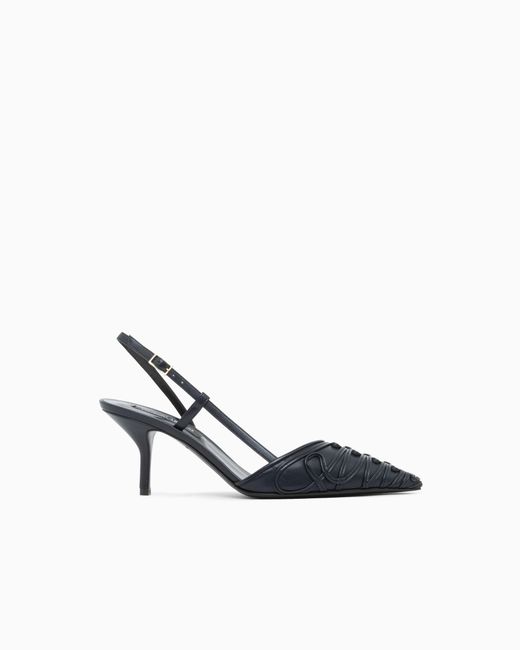Giorgio Armani White Decollete Shoe With Cornely Details And Leather Upper