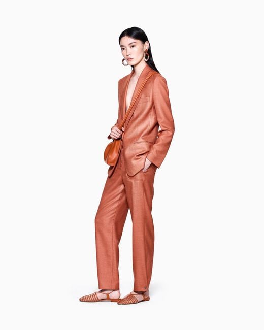 Giorgio Armani Pink Silk And Wool Single-Breasted Jacket