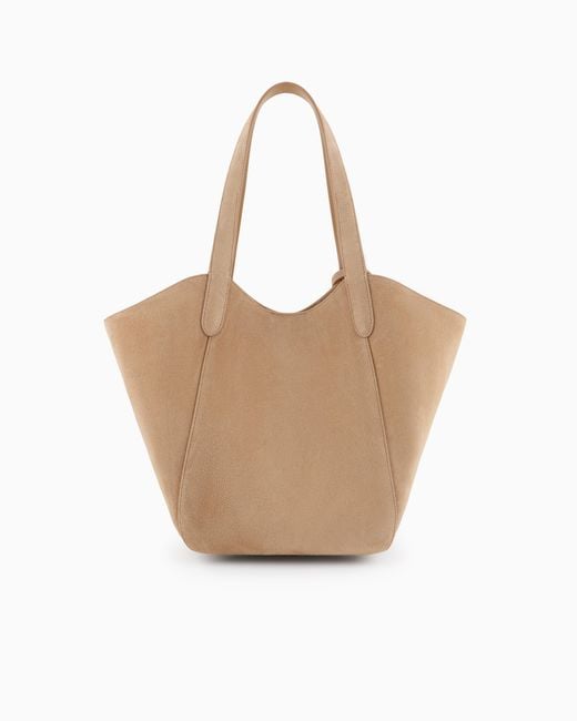Giorgio Armani Natural Medium Suede Handbag