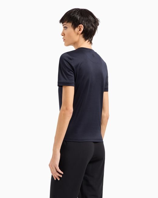 Giorgio Armani Blue Short-Sleeved Crew-Neck Jumper