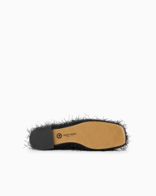 Giorgio Armani White X 10 Corso Como Faux-Fur Fabric Ballerinas