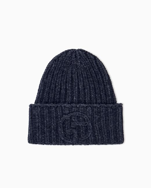 Giorgio Armani Blue Beanie Hat for men