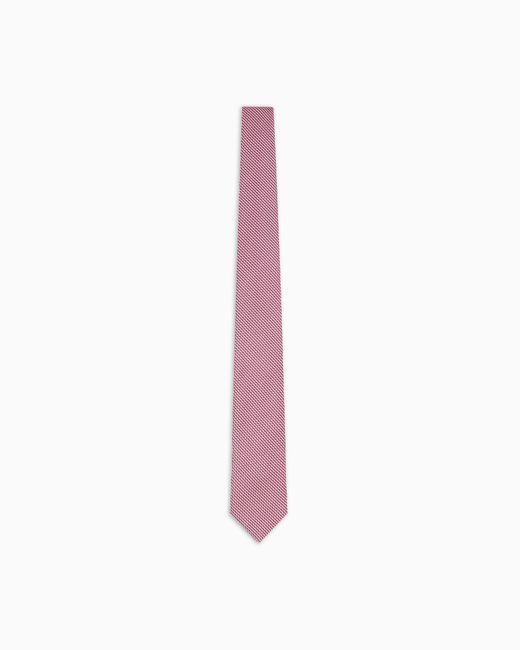 Giorgio Armani White Jacquard Silk Tie for men