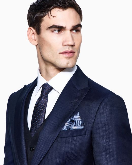Giorgio Armani Blue Silk Pocket Square for men