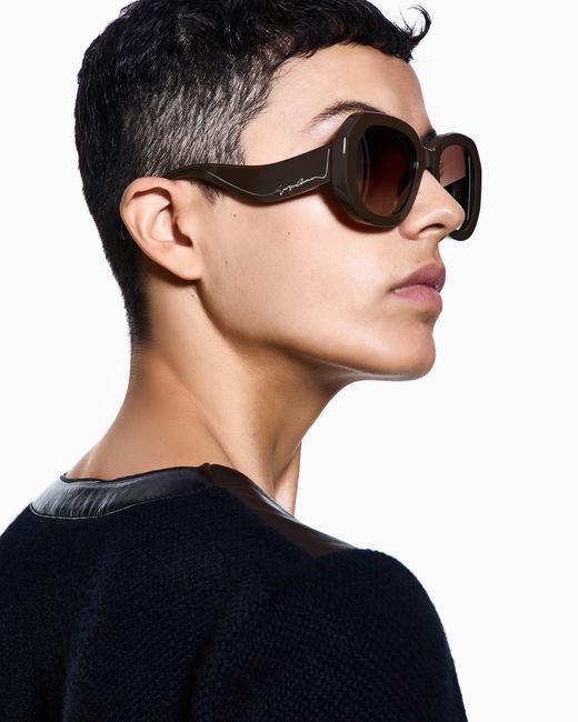 Giorgio Armani Blue Square-Shaped Sunglasses
