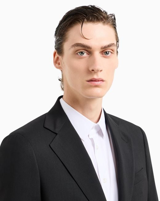 Veste En Cachemire À Simple Boutonnage Gamme George Giorgio Armani pour homme en coloris Black