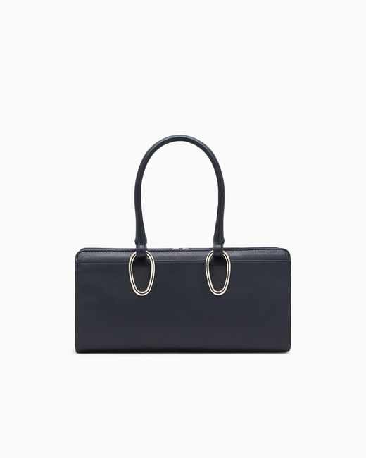 Giorgio Armani Blue Leather Bauletto Bag