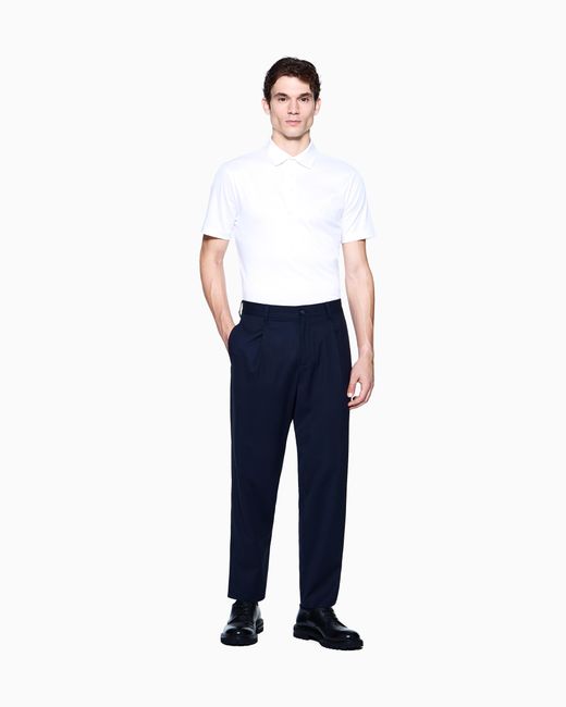 Giorgio Armani White Interlock Polo for men