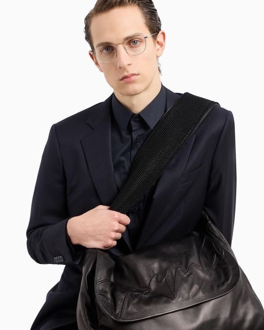 Chemise Coupe Slim En Popeline De Coton Giorgio Armani pour homme en coloris Blue