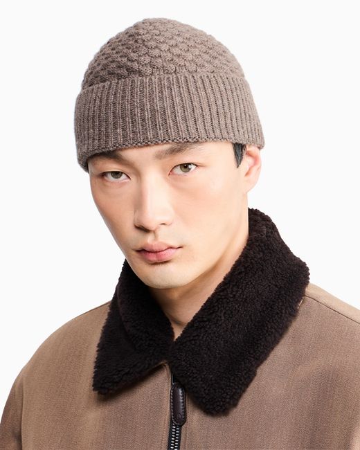 Giorgio Armani Brown Beanie Hat for men