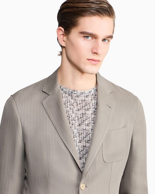 Giorgio Armani Gray Single-Breasted Jacket for men