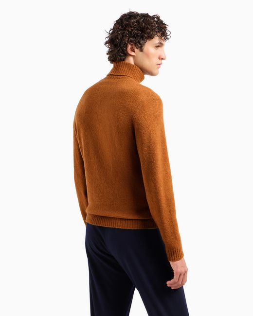 Giorgio Armani Brown Vicuña Turtleneck Jumper for men