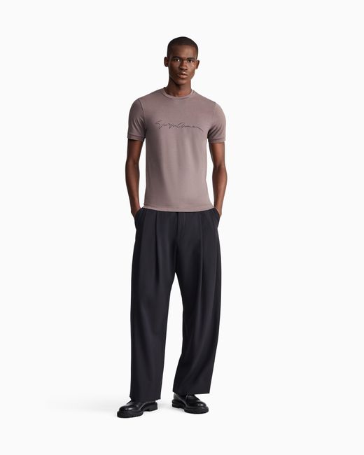 Giorgio Armani Brown Stretch T-Shirt for men