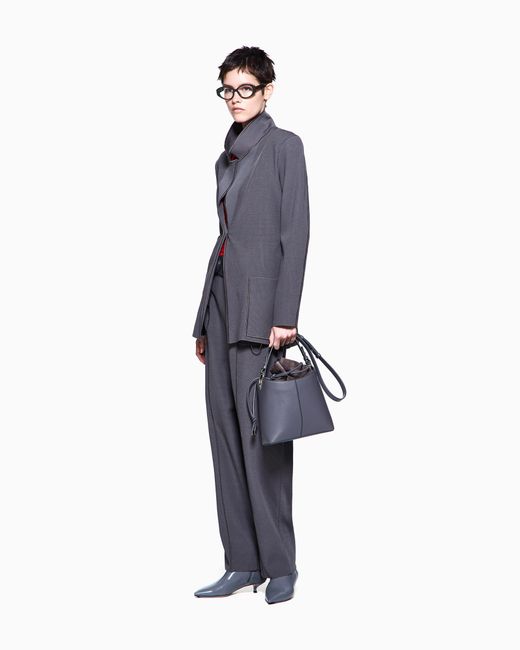 Giorgio Armani Blue Viscose-Blend Knit Single-Breasted Jacket