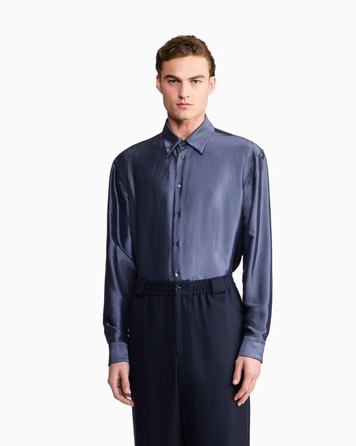 Giorgio Armani Blue Shirt Regular Fit for men