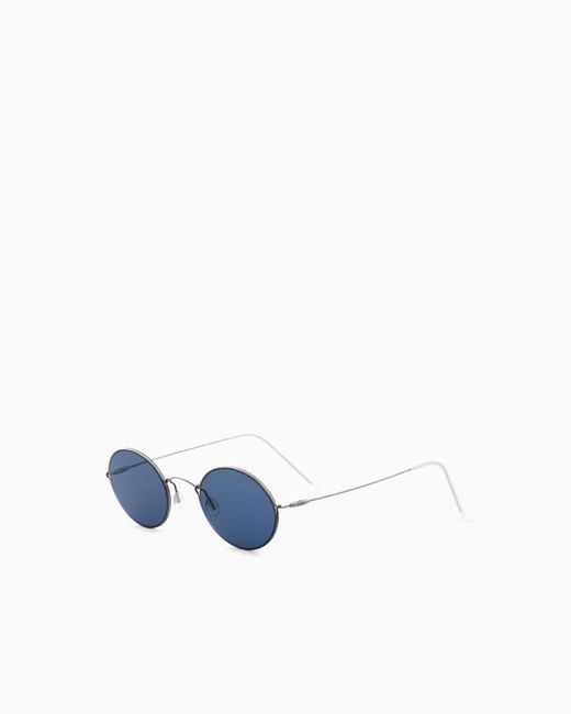 Giorgio Armani Blue Oval Sunglasses for men