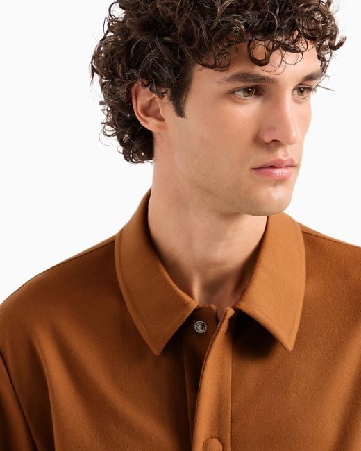 Giorgio Armani Brown Vicuña Shirt Jacket for men