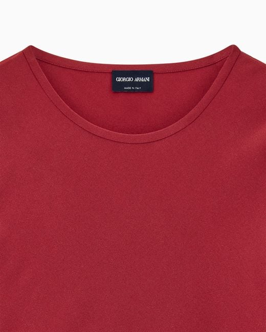 Giorgio Armani Red Slim-Fit Bias-Cut Blouse