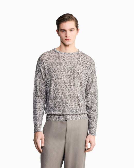 Pull Ras-Du-Cou En Cachemire Imprimé Giorgio Armani pour homme en coloris Gray