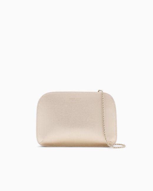Giorgio Armani Natural Lamé-Satin La Prima Clutch Bag