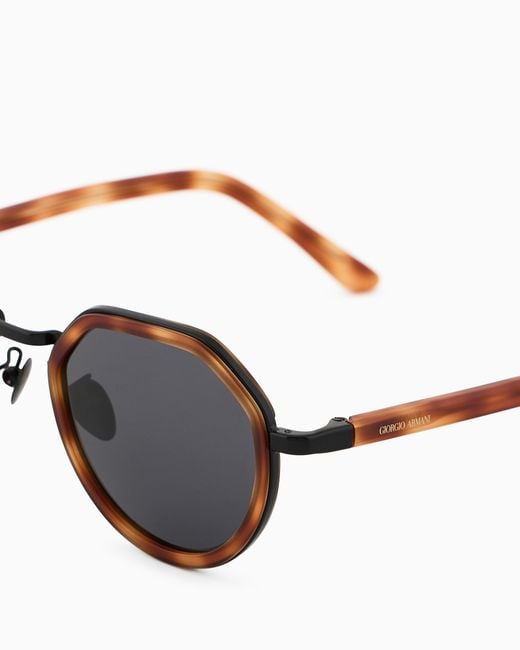 Giorgio Armani White Round Sunglasses for men