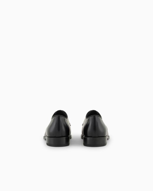 Giorgio Armani Black Leather Derby Shoes for men