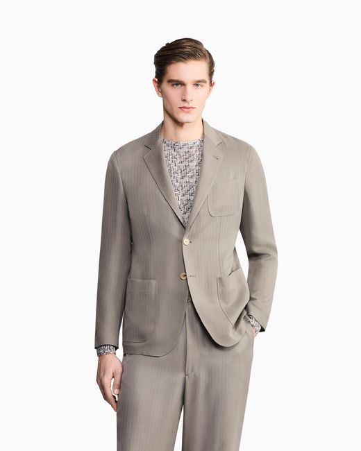 Giorgio Armani Gray Single-Breasted Jacket for men