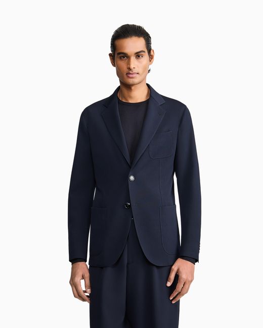 Giorgio Armani Blue Upton Line Single-Breasted Jacket for men