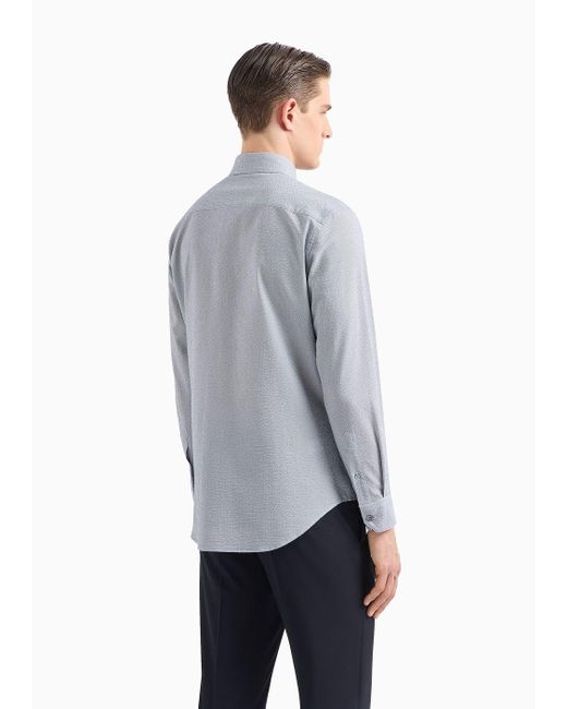 Giorgio Armani Gray Regular-fit Printed Silk Shirt for men